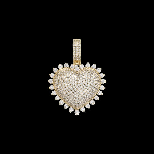 30MM Micro Pave Heart Pendant Necklace