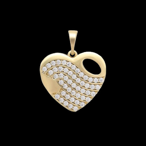24MM CZ Heart Pendant Necklace