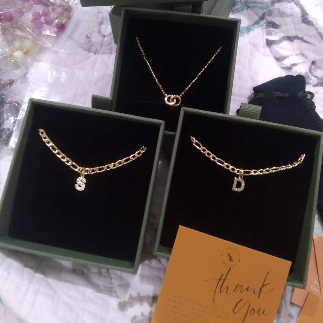 4MM Figaro Pave Initial Anklet