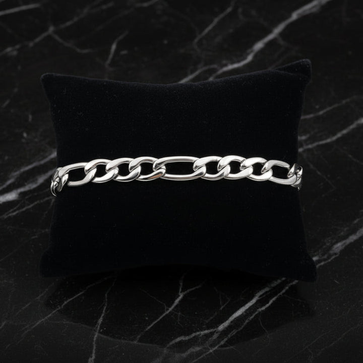 7MM Silver Figaro Bracelet
