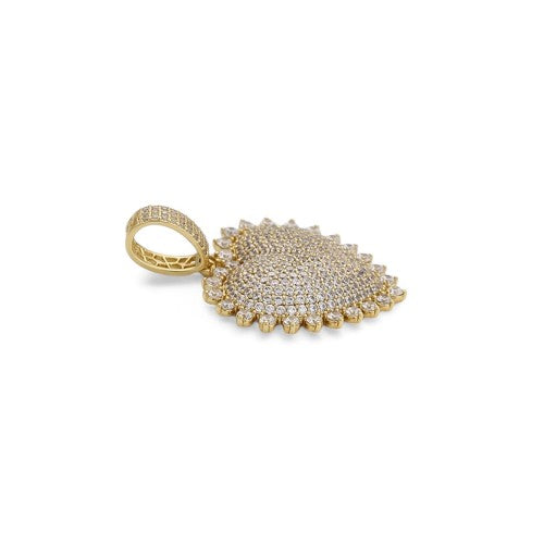 30MM Micro Pave Heart Pendant Necklace