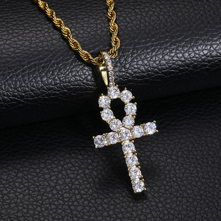 41MM CZ Ankh Pendant Necklace