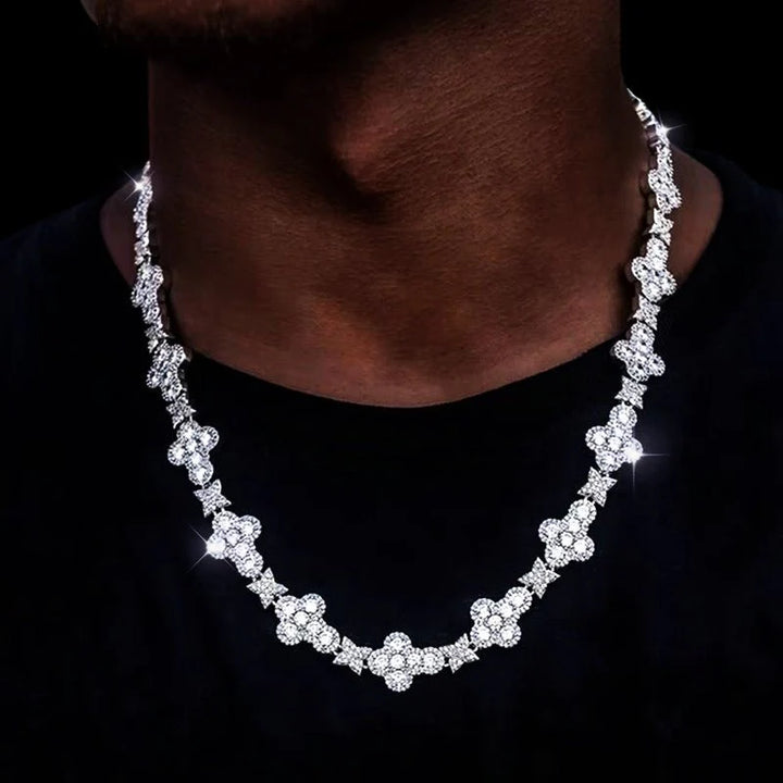 10MM CZ Round Cross & Star Micro Pave Tennis Chain