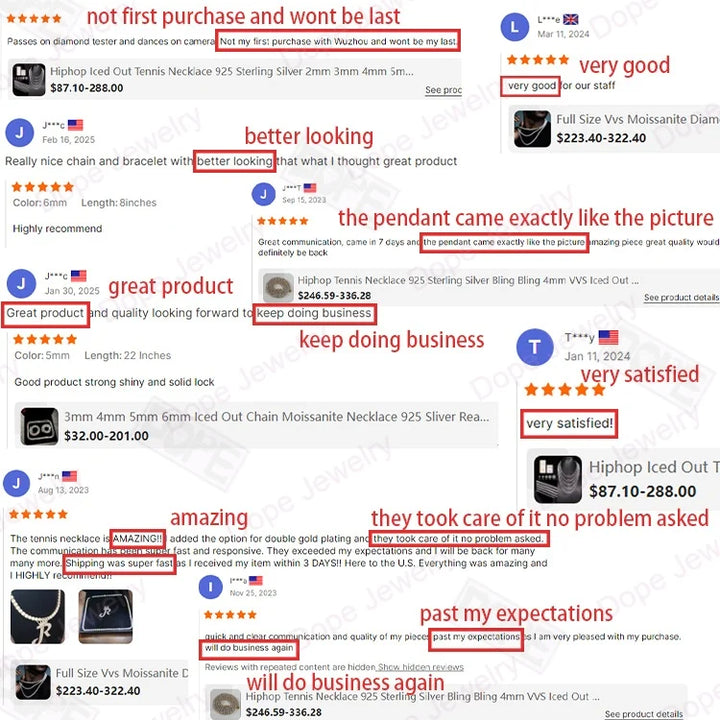 3 Days Dispatch 3mm 4mm Tennis Necklace 20in 22in 925 Silver Necklace Iced VVS Diamond Moissanite Tennis Chain