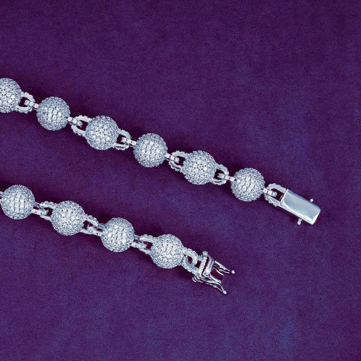 GRA D Color 10MM Men's 925 Sterling Silver Baguette Cross Beads Link Chain Iced Out Moissanite Passes Diamond Tester Necklaces