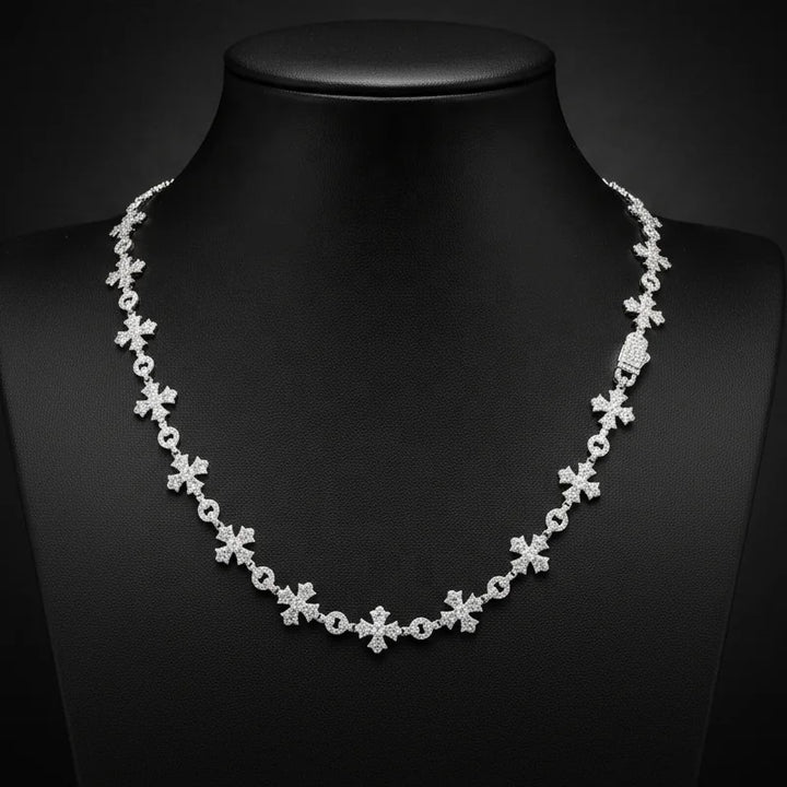 Hip Hop Luxury Handmade 12mm 925 Sterling Silver GRA Certified Moissanite Diamond Cross Link Chain Necklace for Men Women Party