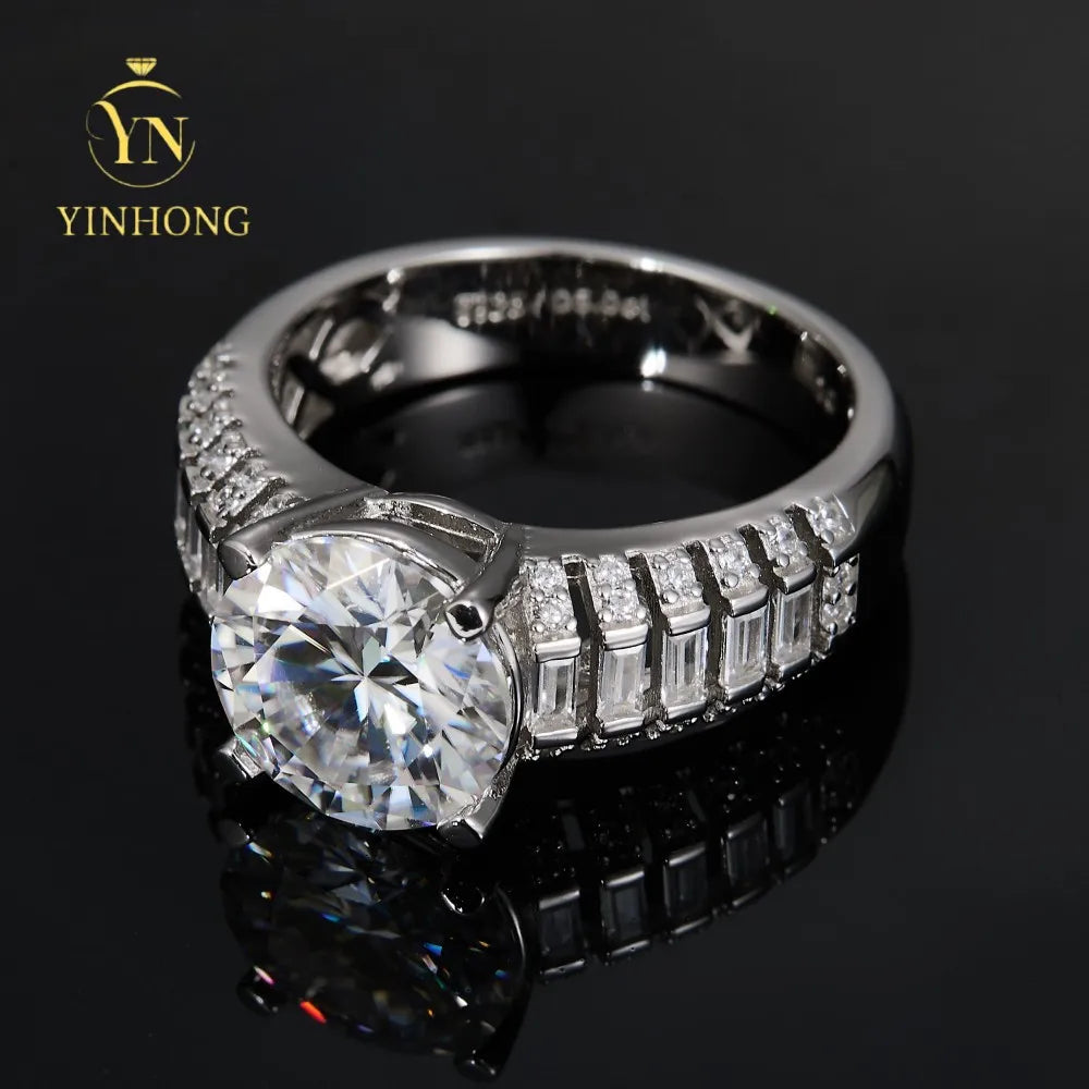 5ct Moissanite Ring New Design 925 Sterling Silver Trendy Wedding Moissanite Jewelry With Gra Certificate