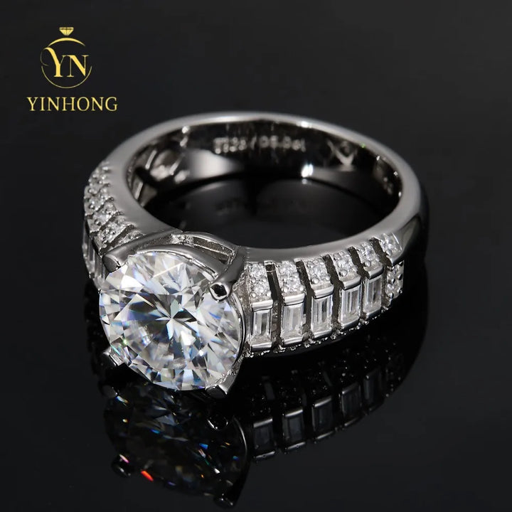 5ct Moissanite Ring New Design 925 Sterling Silver Trendy Wedding Moissanite Jewelry With Gra Certificate