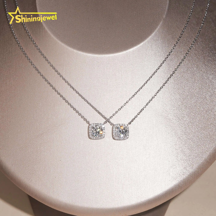 No Tarrifs USA Warehouse Ready to Ship Fine Jewelry Pass Diamond Tester 925 Silver 1CT Moissanite Pendant Women Necklace