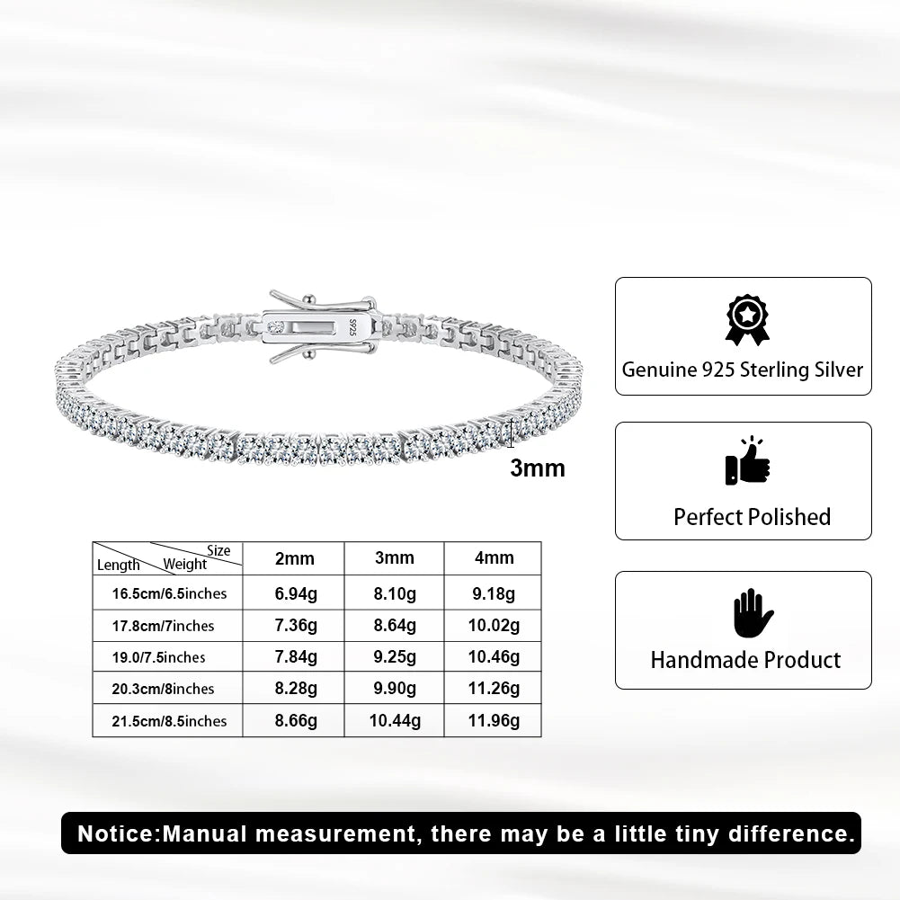 3mm Moissanite Tennis Bracelet