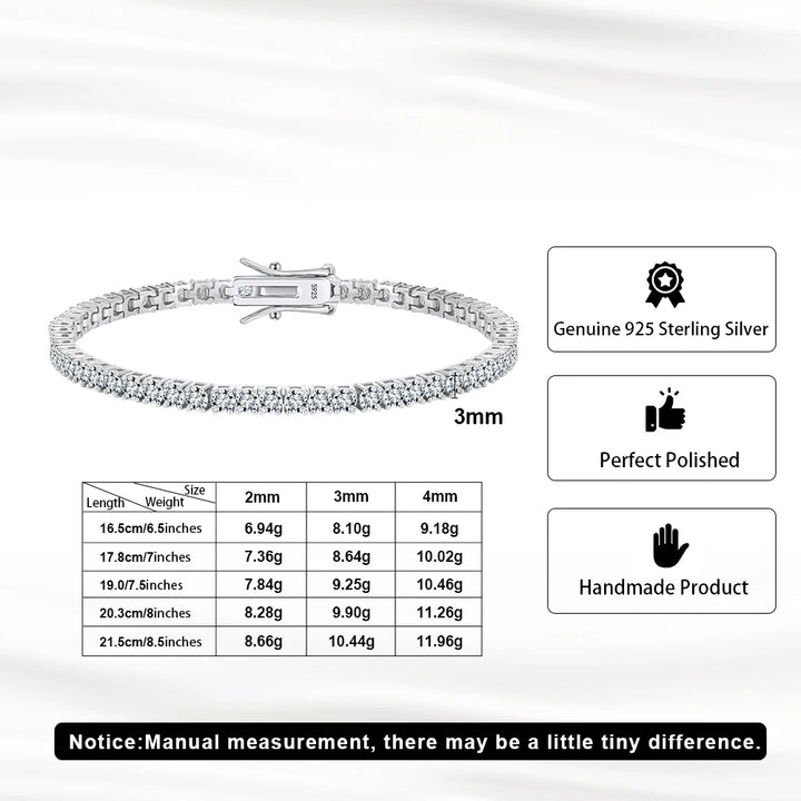 3mm Moissanite Tennis Bracelet
