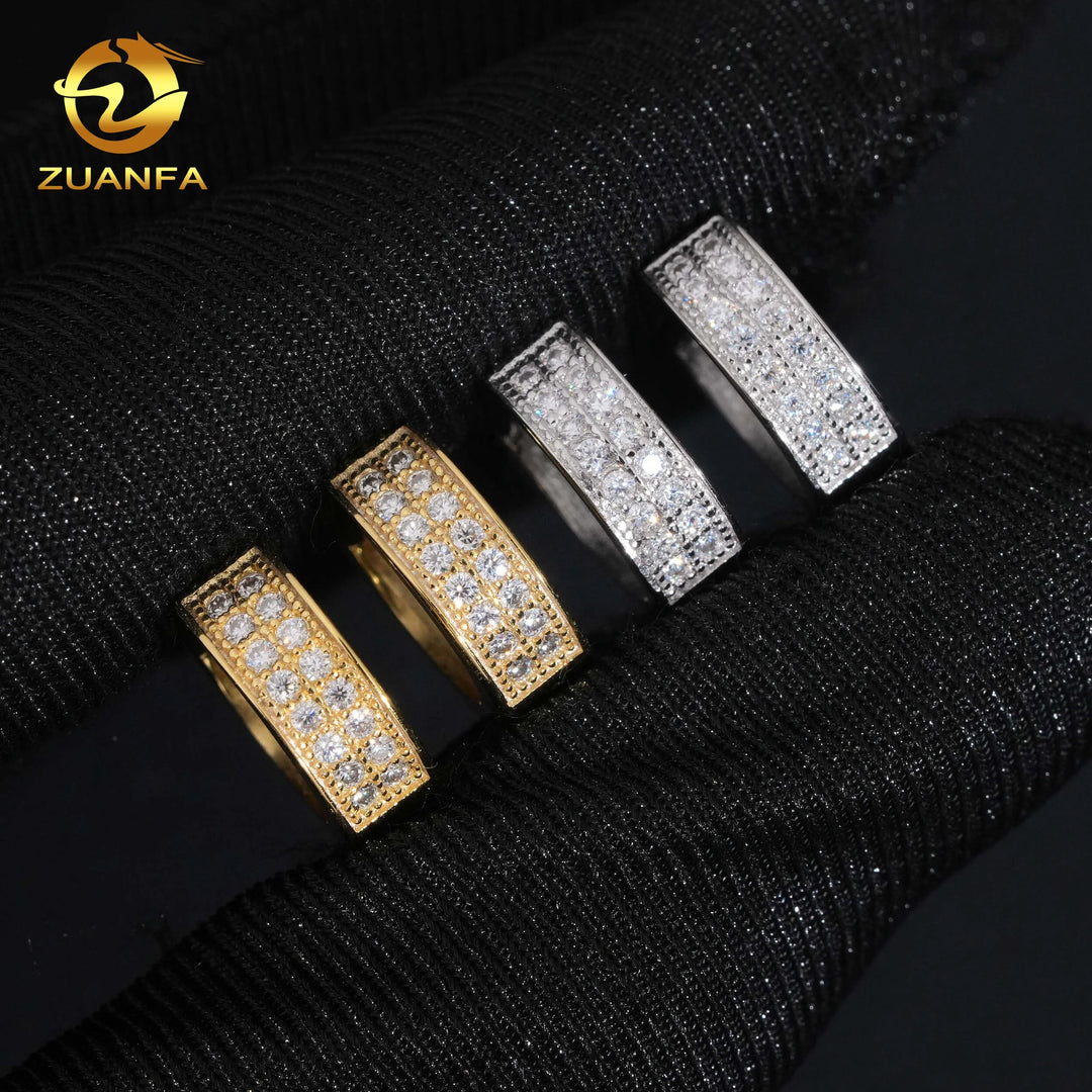 USA Warehouse Fast Shipping Lab Diamond Earrings Fine Jewelry Silver 925 Hip Hop VVS Moissanite Hoop Earrings
