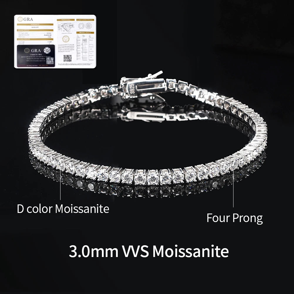 3mm Moissanite Tennis Bracelet