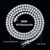 RINNTIN USA Local Stock Hip Hop Jewelry 3mm 925 Silver Moissanite Diamond Chains Hot Sale Tennis Chain Moissanite GRA Certified