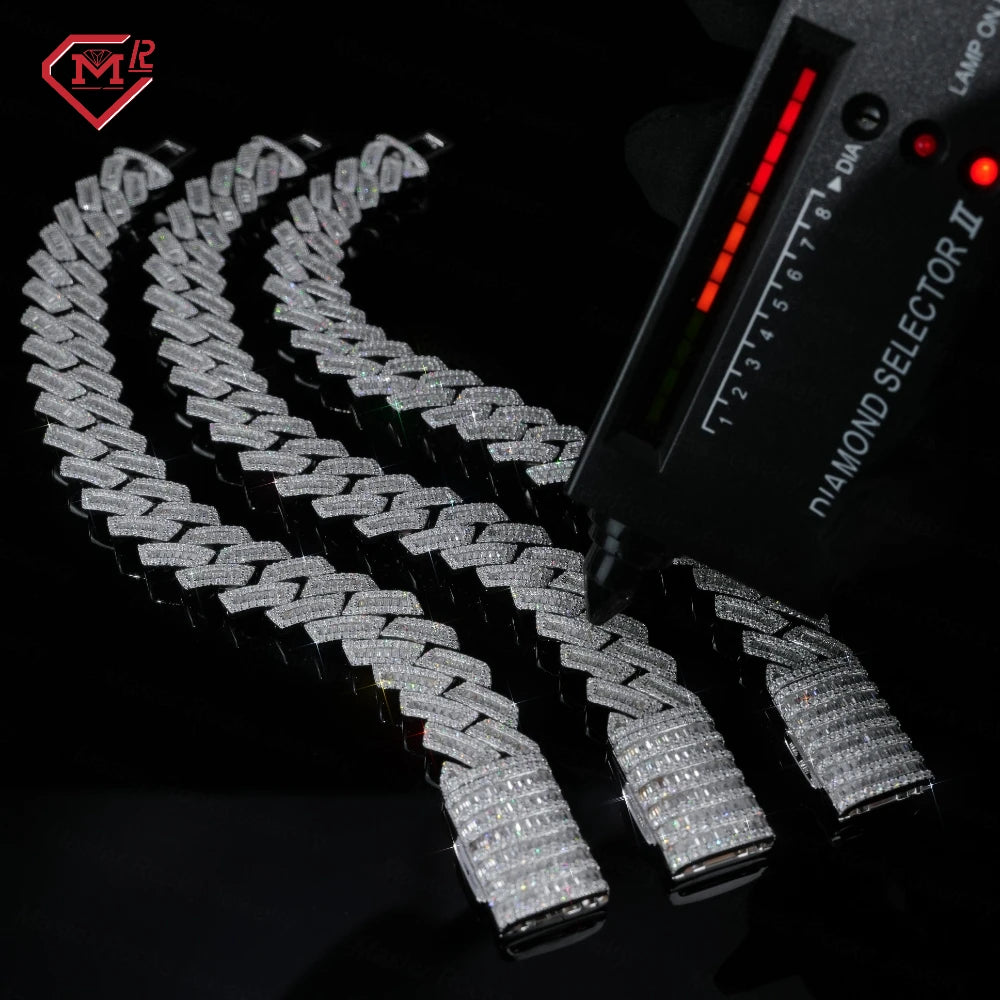 15mm Moissanite Cuban Link Bracelet