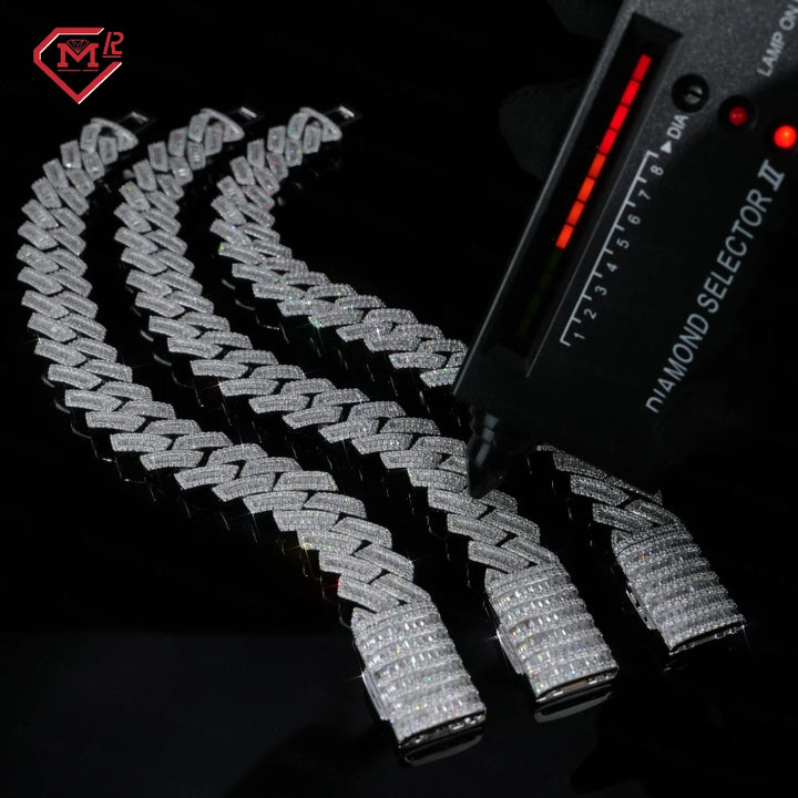 15mm Moissanite Cuban Link Bracelet