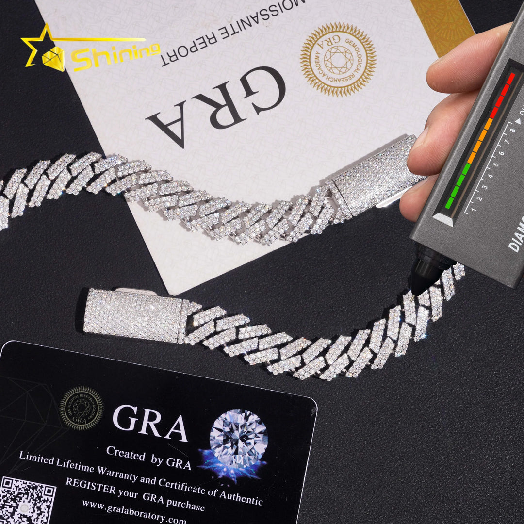 12mm Moissanite Cuban Link Bracelet