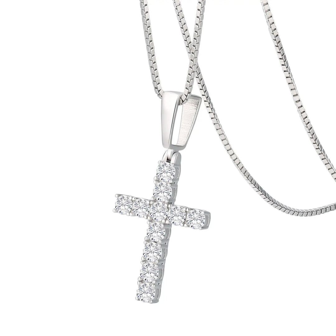 USA Stock VVS Moissanite Pendant Christian Gifts 925 Sterling Silver Reiligous Crucifix Jewelry Women Men Cross Diamond Necklace