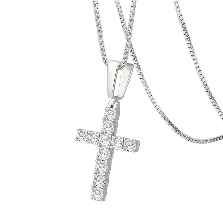 USA Stock VVS Moissanite Pendant Christian Gifts 925 Sterling Silver Reiligous Crucifix Jewelry Women Men Cross Diamond Necklace