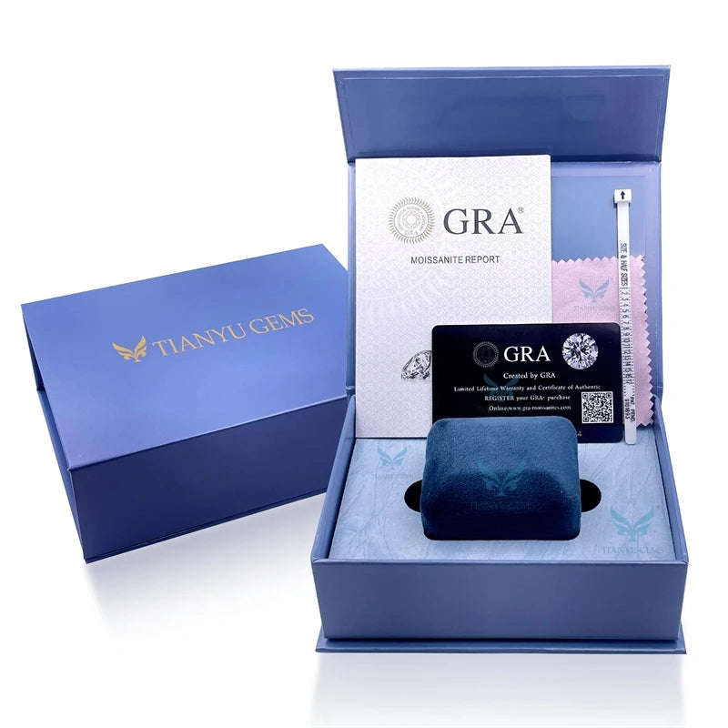 Tianyu Gems Moissanite Rings Women Engagement 18K Gold Plated 925 Silver 3 Carat Emerald Cut Mossanite Wedding Ring for Women