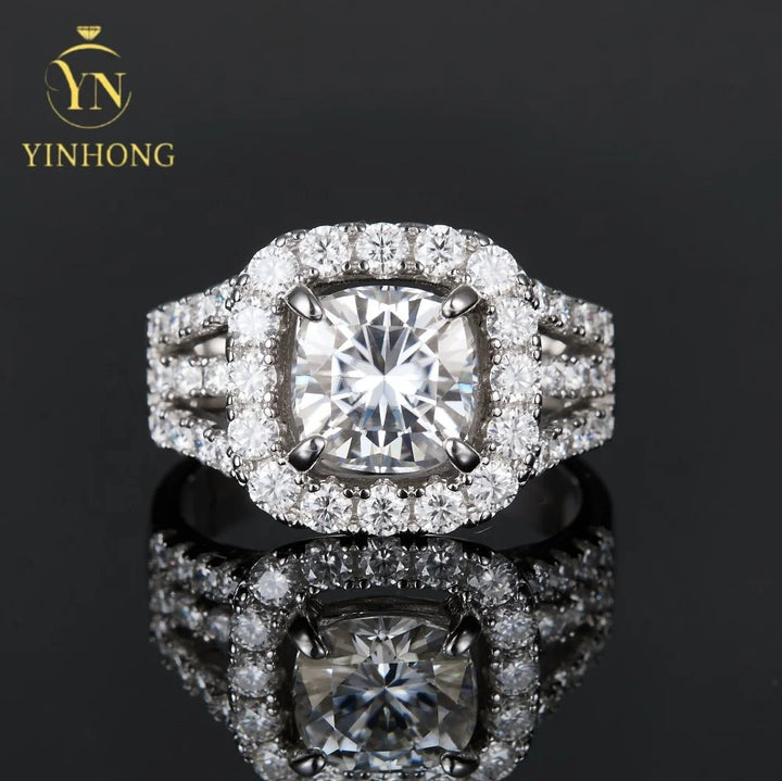 Wholesale Custom Fine Jewelry Engagement Rings for Ladies Luxury Wedding Ring 925 Silver Moissanite Ring for Women