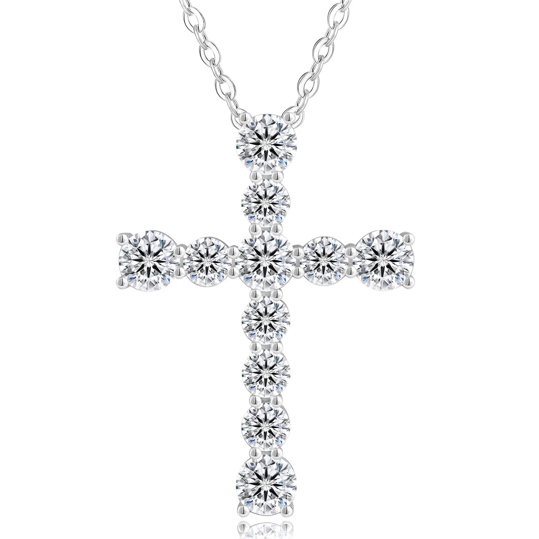 USA Stock VVS Moissanite Pendant Christian Gifts 925 Sterling Silver Reiligous Crucifix Jewelry Women Men Cross Diamond Necklace