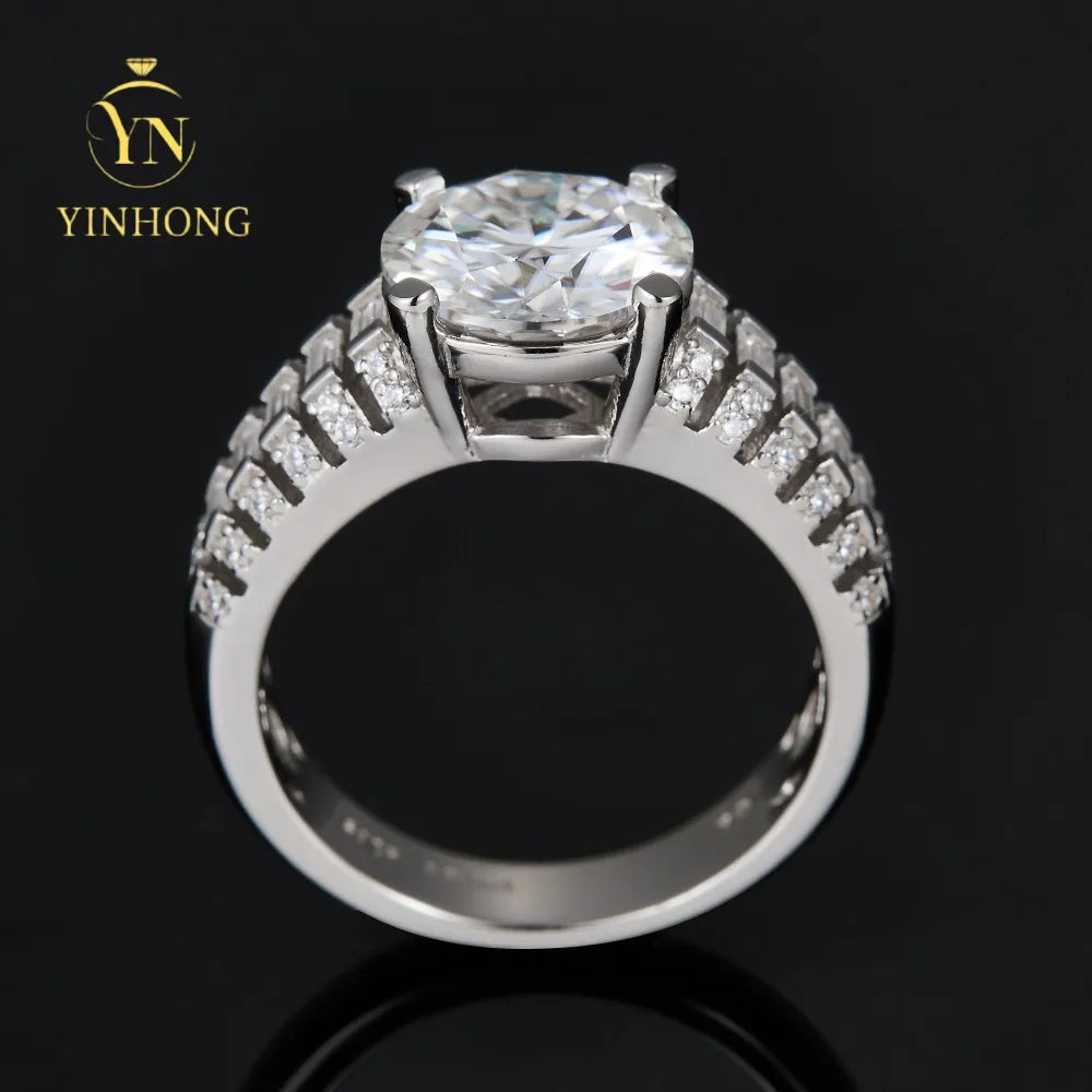 5ct Moissanite Ring New Design 925 Sterling Silver Trendy Wedding Moissanite Jewelry With Gra Certificate