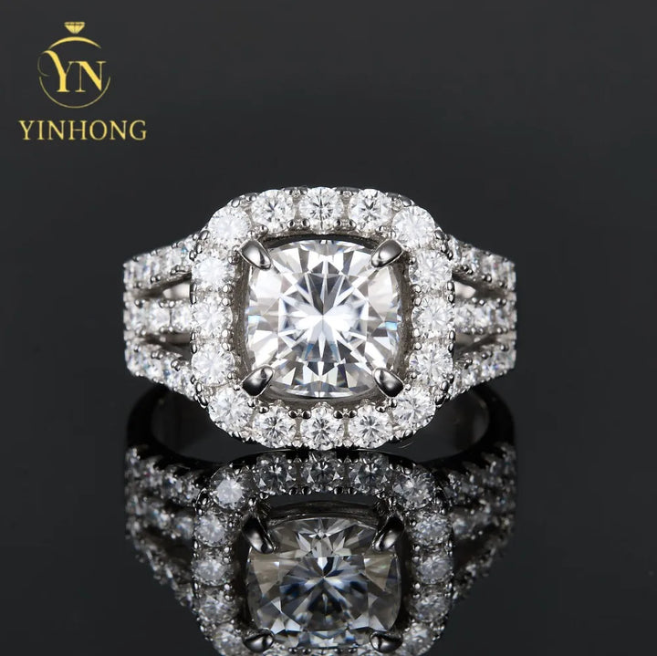 Wholesale Custom Fine Jewelry Engagement Rings for Ladies Luxury Wedding Ring 925 Silver Moissanite Ring for Women