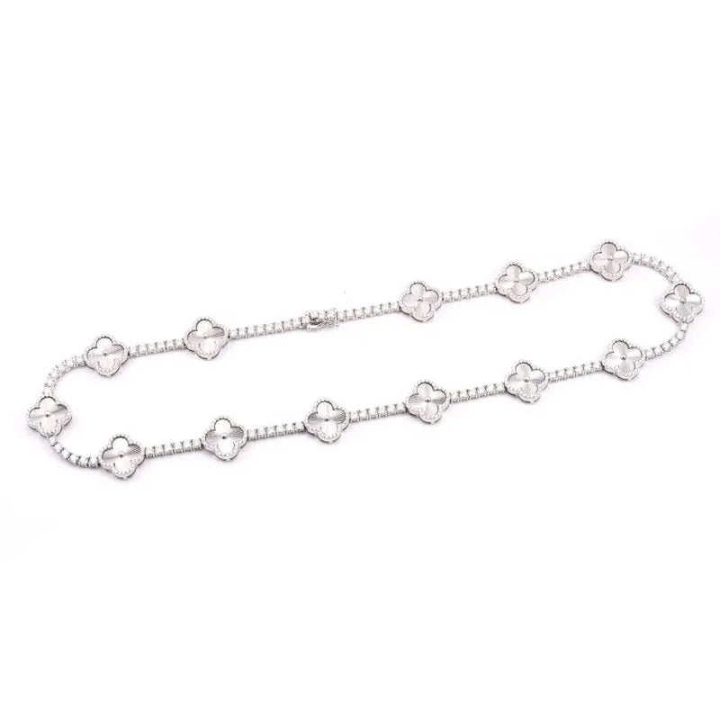 Fine Jewelry Hip Hop Bling 925 Sterling Silver Pass Diamond Tester  VVS Four Leaf Moissanite 3MM 4MM Clover Tennis Chain for Men