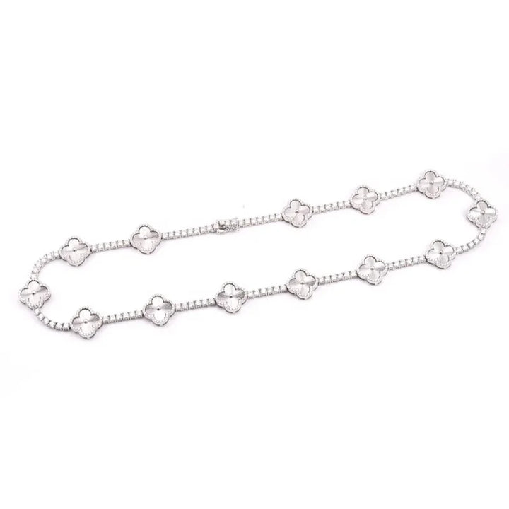 Fine Jewelry Hip Hop Bling 925 Sterling Silver Pass Diamond Tester  VVS Four Leaf Moissanite 3MM 4MM Clover Tennis Chain for Men