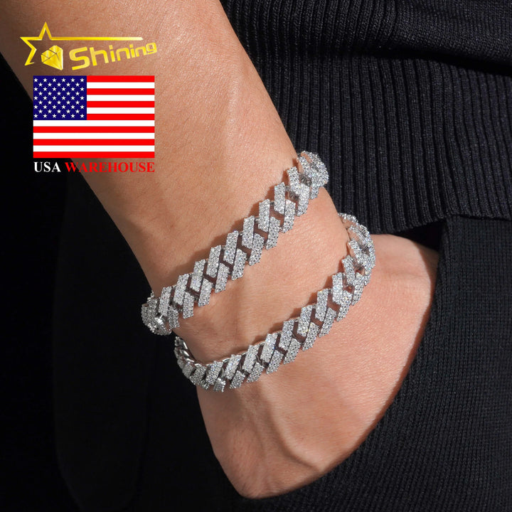 12mm Moissanite Cuban Link Bracelet