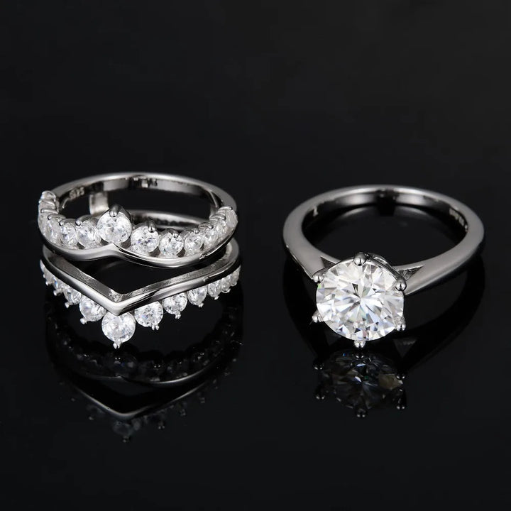 Luxury Wedding Moissanite Ring  S925 Silver Set Jewelry Engagement Moissanite Ring Bezel Ring