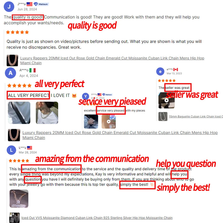 3 Days Dispatch 10mm 12mm 14mm Moissanite Cuban Link Necklace 925 Silver Moissanite Cuban Chain