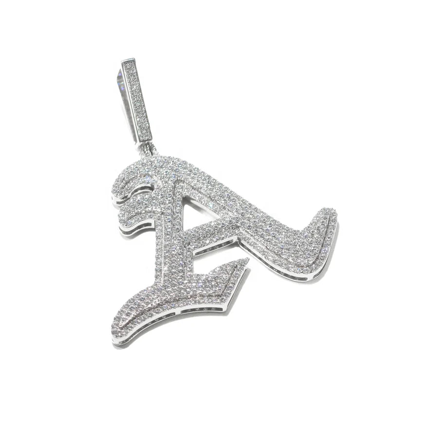 Factory Direct Hip Hop GRA Bling VVS Moissanite 925 Sterling Silver Pass Diamond Tester Cluster Letter-A Pendant for Men Party