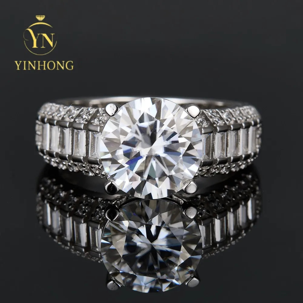 5ct Moissanite Ring New Design 925 Sterling Silver Trendy Wedding Moissanite Jewelry With Gra Certificate