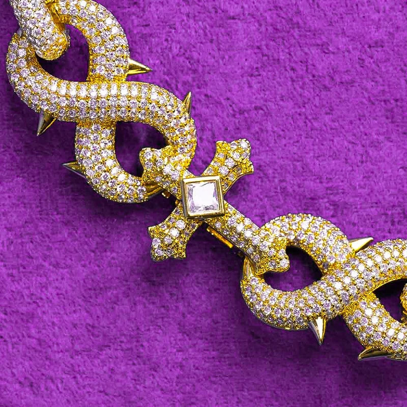 Factory Direct 925 Sterling Silver Infinity Cross Link Cuban Chain Men's Necklace VVS Moissanite Pass Diamond Tester Hip Hop GRA