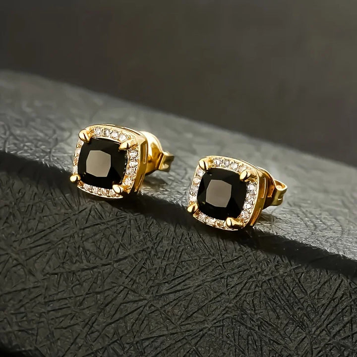 Black Diamond Square Studs 5A CZ