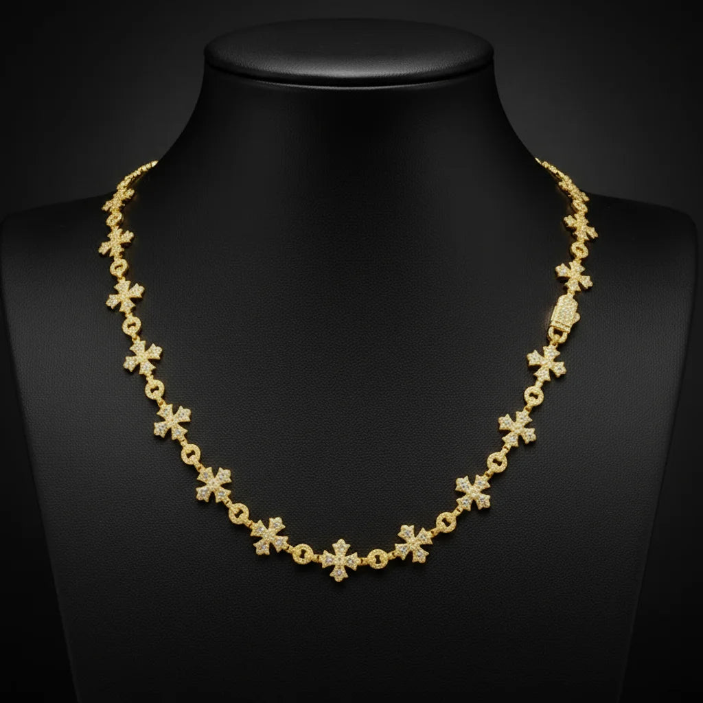 Hip Hop Luxury Handmade 12mm 925 Sterling Silver GRA Certified Moissanite Diamond Cross Link Chain Necklace for Men Women Party