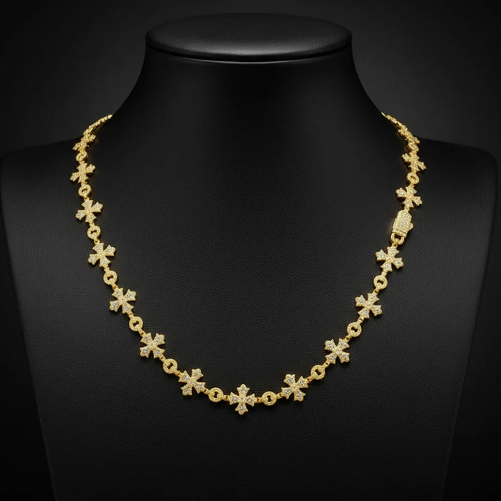 Hip Hop Luxury Handmade 12mm 925 Sterling Silver GRA Certified Moissanite Diamond Cross Link Chain Necklace for Men Women Party