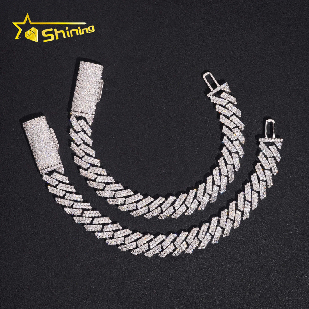 12mm Moissanite Cuban Link Bracelet