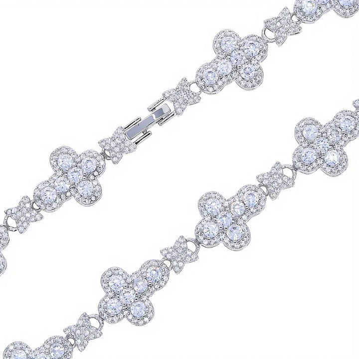 10MM CZ Round Cross & Star Micro Pave Tennis Chain