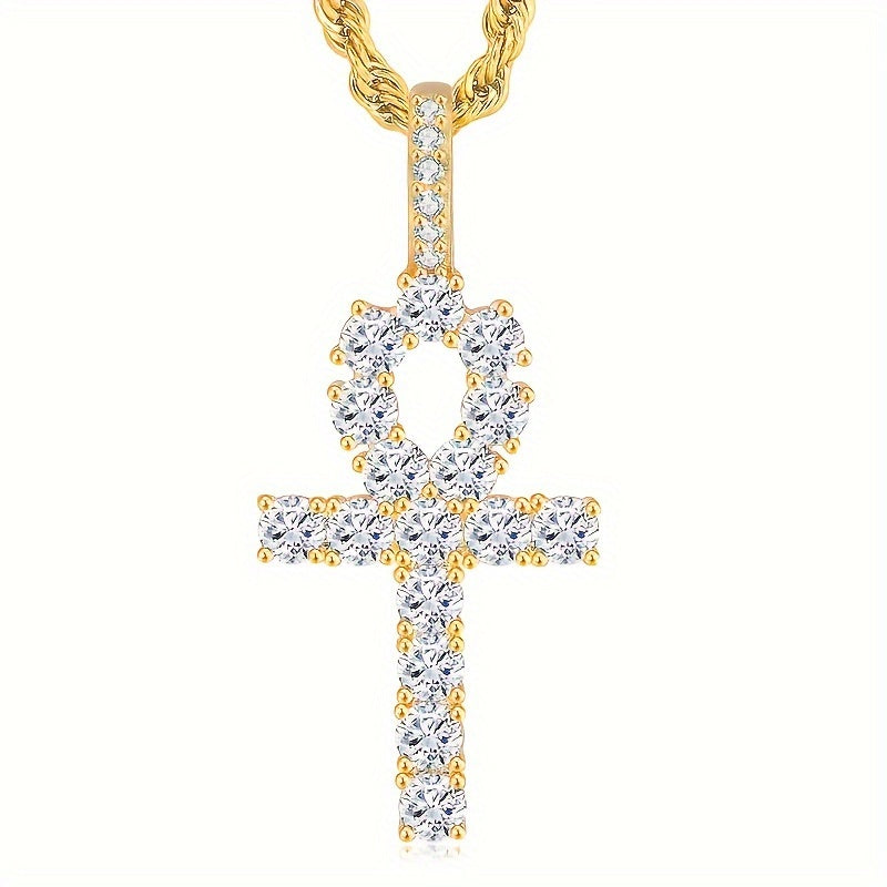 41MM CZ Ankh Pendant Necklace