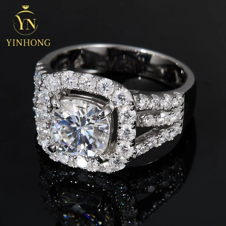 Wholesale Custom Fine Jewelry Engagement Rings for Ladies Luxury Wedding Ring 925 Silver Moissanite Ring for Women
