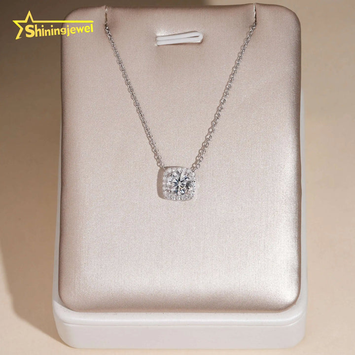 No Tarrifs USA Warehouse Ready to Ship Fine Jewelry Pass Diamond Tester 925 Silver 1CT Moissanite Pendant Women Necklace