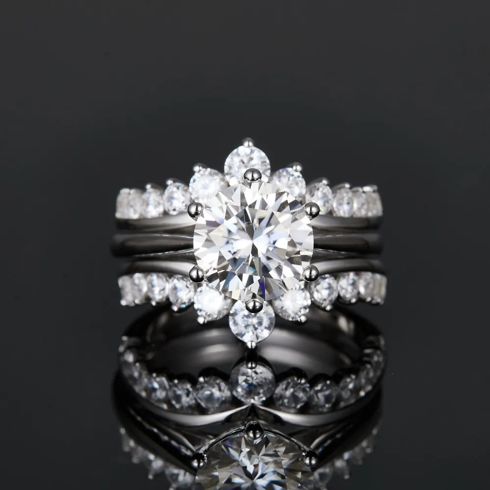 Luxury Wedding Moissanite Ring  S925 Silver Set Jewelry Engagement Moissanite Ring Bezel Ring