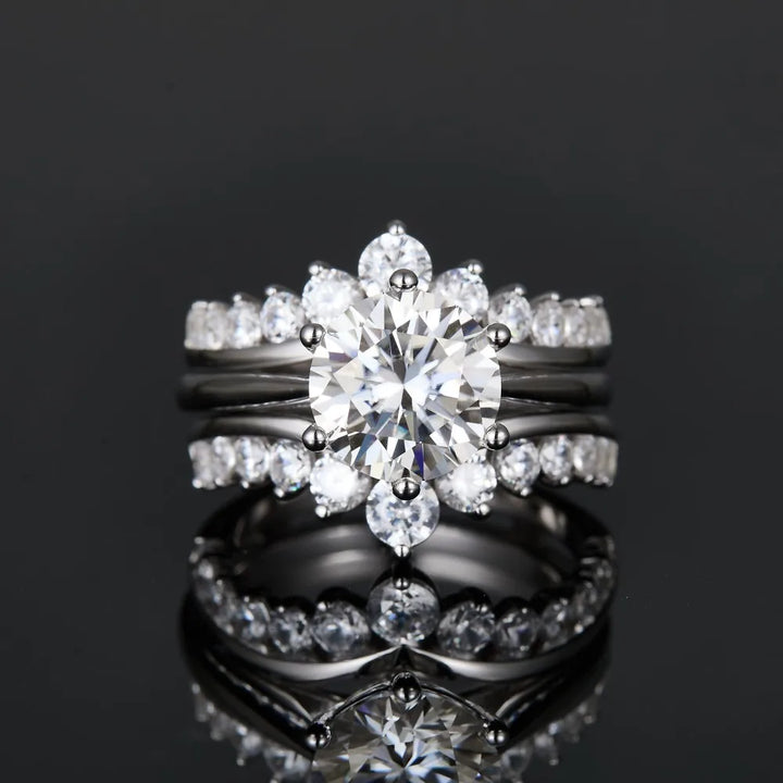 Luxury Wedding Moissanite Ring  S925 Silver Set Jewelry Engagement Moissanite Ring Bezel Ring