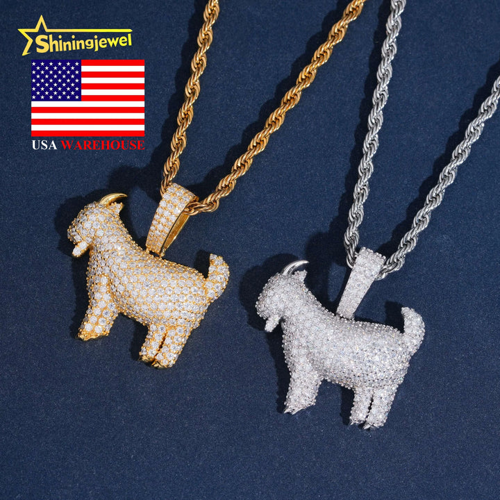 Hip Hop Jewelry Mini Caprine Moissanite Pendant Iced Out Fashion Men Moissanite Iced Out Pendant Charm 925 Silver Pass Tester