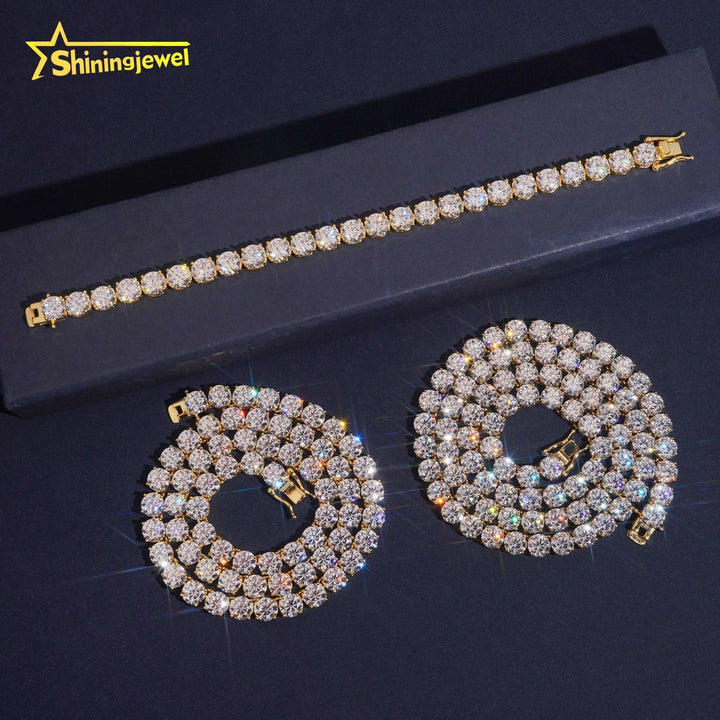 Fast Shipping 925 Silver Jewelry Hip Hop Classic High Quality 6.5mm VVS Moissanite Diamond Tennis Chain