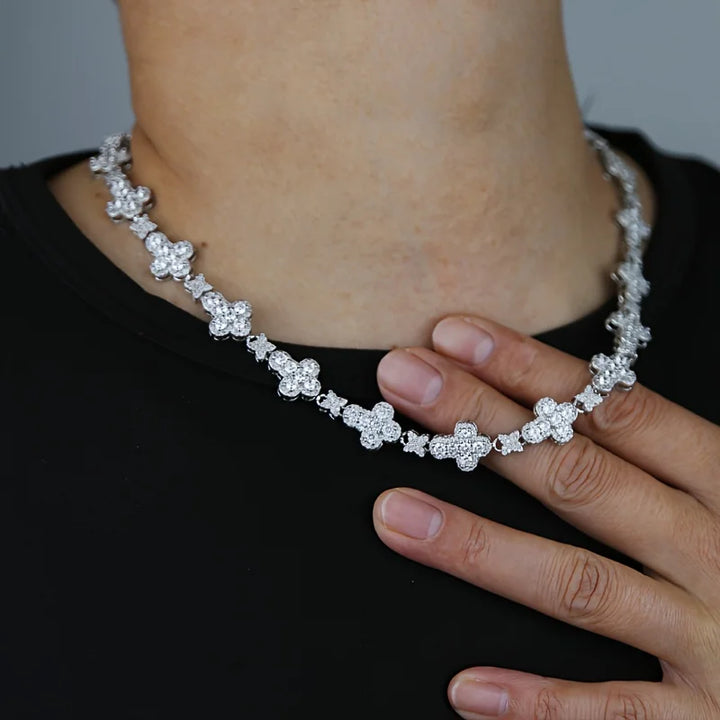 10MM CZ Round Cross & Star Micro Pave Tennis Chain