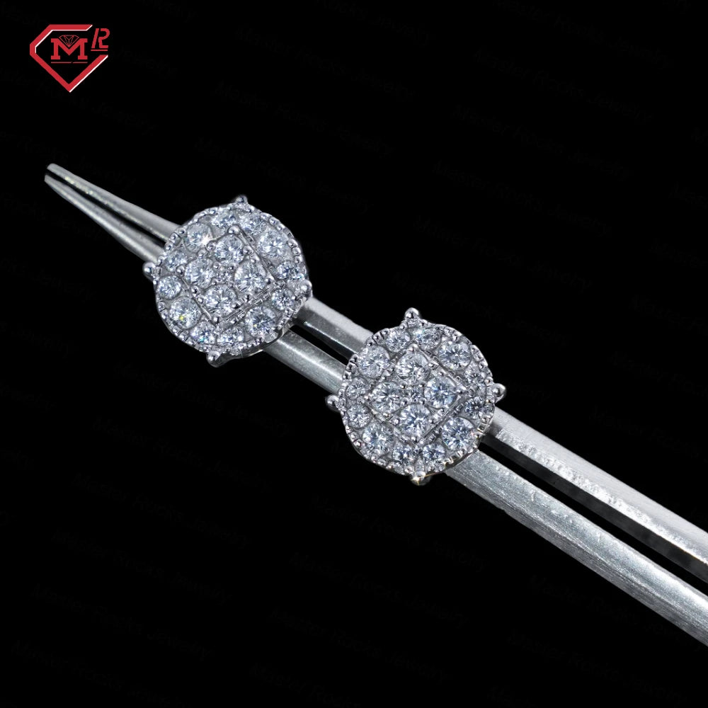 3 Days Shipment Zircon Earring 925 Silver 8mm 10mm VVS Diamond Moissanite Stud Earrings Men Women